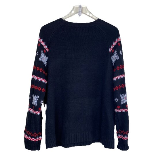 Holiday Time Merry Christmas Pullover Sweater Womens Size XL 16 18 Metallic - Picture 4 of 6